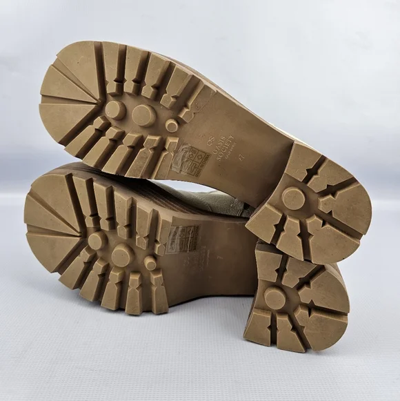 Oasis Society Aubrey Platform Vegan Leather Paneled Zip Boots Cream 7 - Picture 11 of 14